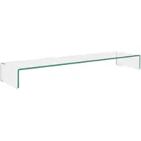 vidaXL TV-meubel/monitorverhoger transparant 120x30x13 cm glas