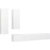 vidaXL 4-delige Tv-meubelset bewerkt hout wit