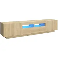 vidaXL Tv-meubel met LED-verlichting 180x35x40 cm sonoma eikenkleurig