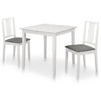 vidaXL 3-delige Eethoek MDF wit