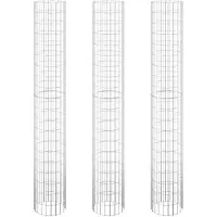 vidaXL Gabion plantenbakken 3 st rond verhoogd Ø30x200 cm staal