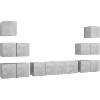 vidaXL 8-delige Tv-meubelset bewerkt hout betongrijs