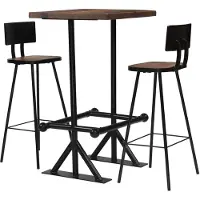 vidaXL 3-delige Barset massief gerecycled hout