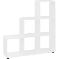 vidaXL Boekenkast trapvormig 107 cm bewerkt hout hoogglans wit