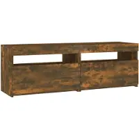 vidaXL Tv-meubel met LED-verlichting 120x35x40 cm gerookt eikenkleurig