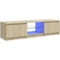 vidaXL Tv-meubel met LED-verlichting 140x40x36 cm sonoma eikenkleur