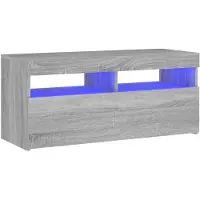 vidaXL Tv-meubel met LED-verlichting 90x35x40 cm grijs sonoma eiken