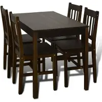 vidaXL Eettafel met 4 stoelen hout bruin