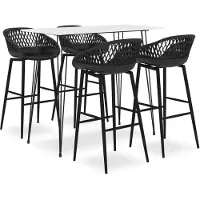 vidaXL 5-delige Barset wit en zwart