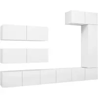 vidaXL 7-delige Tv-meubelset bewerkt hout wit