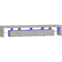 vidaXL Tv-meubel met LED-verlichting 230x36,5x40 cm betongrijs