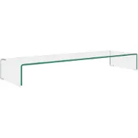 vidaXL TV-meubel/monitorverhoger transparant 100x30x13 cm glas