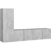 vidaXL 3-delige Tv-meubelset bewerkt hout betongrijs