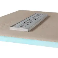 Wiper Betegelbare doucheplaat 90 x 90 cm met goot Showerlay Tivano afvoer horizontale goot hoofdzijde betegelbaar douchebord douchebak gelijkvloers