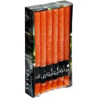 Spaas Dinerkaarsen rustiek - oranje - 48x - 25 cm - 10 branduren - huishoudkaarsen