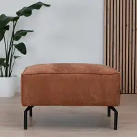 Livin24 Hocker Kansas stof gemêleerd terracotta