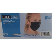 Hygostar mondmasker type II zwart - zwart mondmasker medisch - mondkapje wegwerp zwart 3 laags