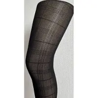Pretty polly Panty - Tartan Pattern - M/L - Zwart