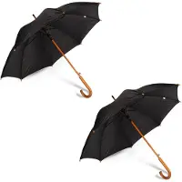 Merkloos 2x Paraplu aluminium Polyester aantal ribben: 8 Stevige paraplu 102 cm Diameter Veilig Desig Automatische