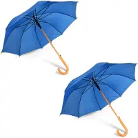 Merkloos 2x Paraplu kinderparaplu Diameter 102 cm Stevige paraplu blauw regenaccessoires polyester Automatische
