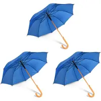 Merkloos 3x Paraplu kinderparaplu Diameter 102 cm Stevige paraplu blauw regenaccessoires polyester Automatische