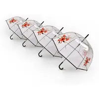 Merkloos 4x Paraplu Diameter 86 cm Stevige paraplu transparent regenaccessoires polyester Automatische paraplu