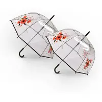 Merkloos 2x Paraplu Diameter 86 cm Stevige paraplu transparent regenaccessoires polyester Automatische paraplu