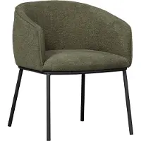 Woood Leon Eetkamerstoel - Bouclé - Forest Green - 77x61x63