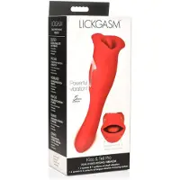 XR Brands Dubbelzijdige Kus Vibrator - Rood
