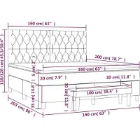 vidaXL Boxspring met matras stof crèmekleurig 160x200 cm