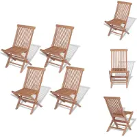 vidaXL Klapstoel - Klapstoelen - Eetstoel - Eetstoelen - Tuinstoelen inklapbaar 4 st massief teakhout