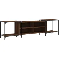 vidaXL Tv-meubel 203x37x50 cm bewerkt hout bruin eikenkleur