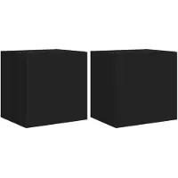 vidaXL Tv-wandmeubelen met LED-verlichting 2 st 40,5x35x40 cm zwart