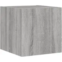 DKD Home Decor Tv-wandmeubel met LED-verlichting 30,5x35x30 cm grijs sonoma