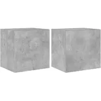 vidaXL Tv-wandmeubelen met LED 2 st 40,5x35x40 cm betongrijs