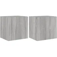 vidaXL Tv-wandmeubelen met LED 2 st 40,5x35x40 cm grijs sonoma eiken