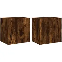 DKD Home Decor Tv-wandmeubels 2 st 40,5x30x40 cm bewerkt hout gerookt eiken