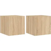 vidaXL Tv-wandmeubels met LED 2 st 30,5x35x30 cm sonoma eikenkleurig