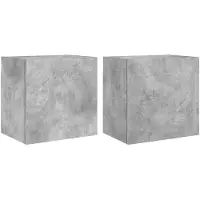 vidaXL Tv-wandmeubels 2 st 40,5x30x40 cm bewerkt hout betongrijs