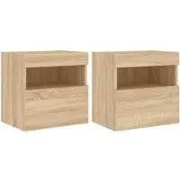 vidaXL Tv-wandmeubels met LED 2 st 40x30x40 cm sonoma eikenkleurig