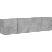 vidaXL Tv-meubels 2 st wandgemonteerd 80x30x41 cm betongrijs