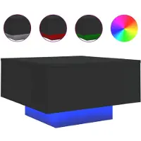 vidaXL Salontafel met LED-verlichting 55x55x31 cm zwart