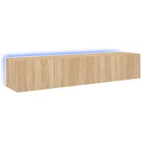 vidaXL Tv-wandmeubels met LED 2 st 80x35x31 cm sonoma eikenkleurig