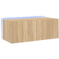 vidaXL Tv-wandmeubel met LED-verlichting 80x35x31 cm sonoma eikenkleur