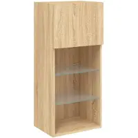 DKD Home Decor Tv-meubel met LED-verlichting 40,5x30x90 cm sonoma eikenkleurig