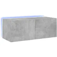vidaXL Tv-wandmeubel met LED-verlichting 80x35x31 cm betongrijs