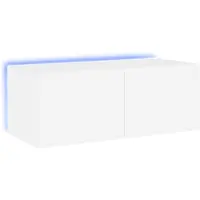 vidaXL Tv-wandmeubel met LED-verlichting 80x35x31 cm wit