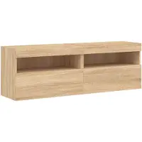 vidaXL Tv-wandmeubels met LED 2 st 60x30x40 cm sonoma eikenkleurig