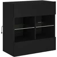 vidaXL Tv-wandmeubel met LED-verlichting 58,5x30x60,5 cm zwart