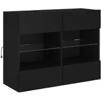 vidaXL Tv-wandmeubel met LED-verlichting 78,5x30x60,5 cm zwart